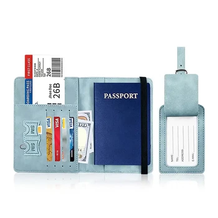 Étiquette de bagage en cuir de mode
