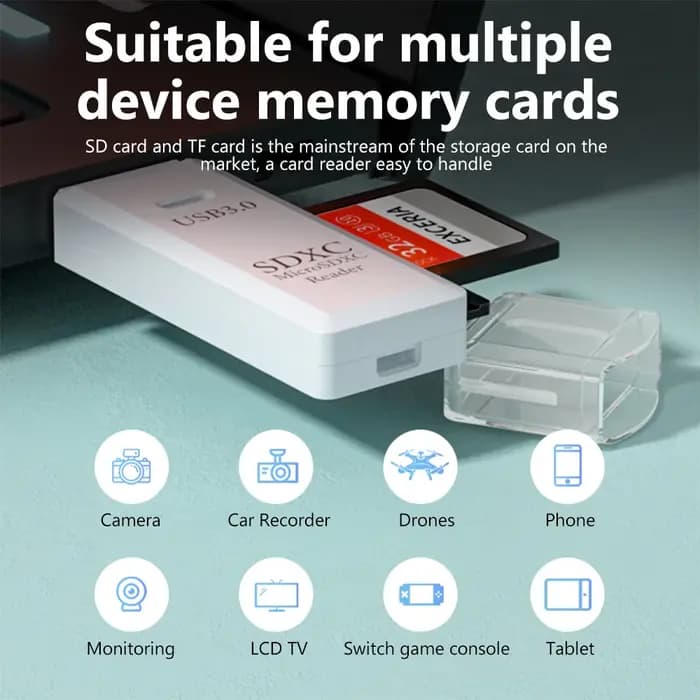 2 en 1 USB 3.0 2.0 lecteur de carte