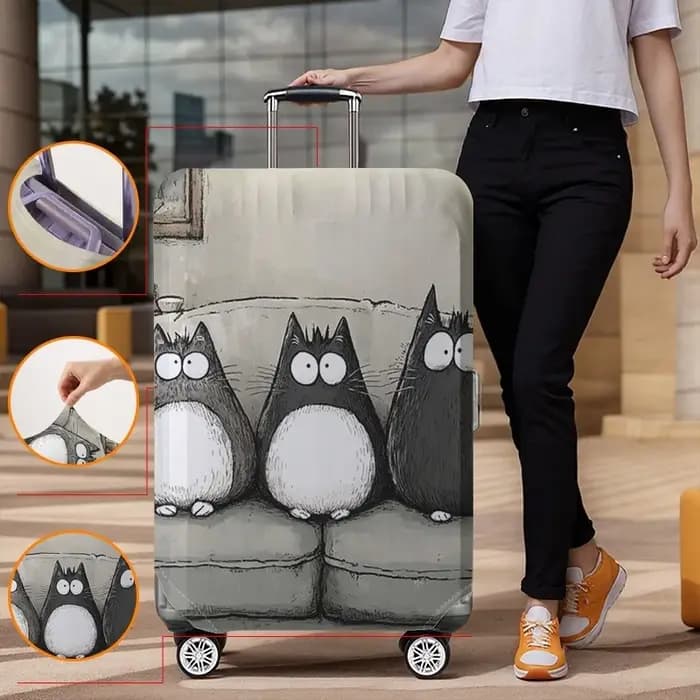 Housse de protection pour bagages à motif Totoro