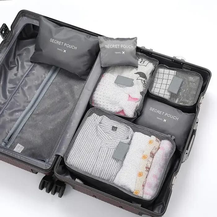 Nouvel ensemble de 6 sacs de rangement pour vêtements de voyage - Organiseurs de bagages portables avec pochette à chaussures