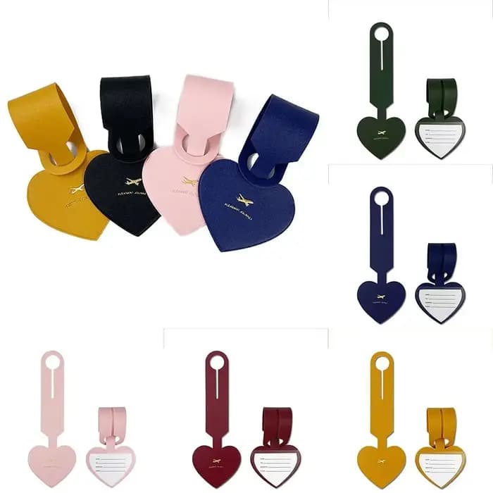 Étiquette de valise d'avion en forme d'amour