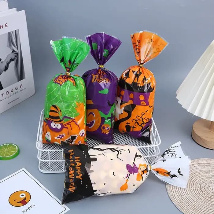 20-100 pièces sacs à bonbons mixte Halloween thème Style coloré citrouille fantôme chauve-souris