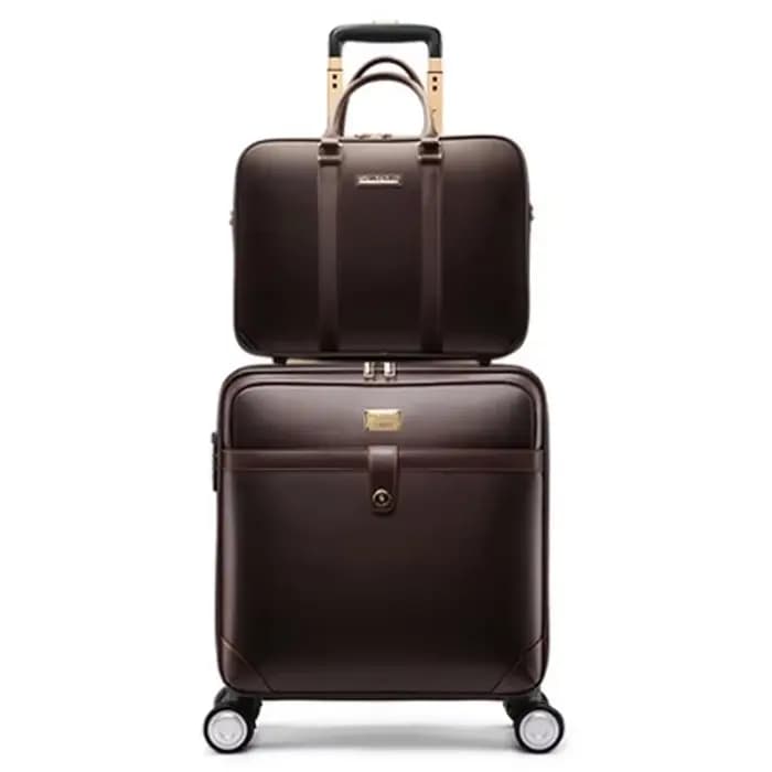 Nouvelle valise à roulettes en cuir de vache véritable de haute qualité pour hommes et femmes, grande capacité, ensemble de bagages d'affaires sur roulettes