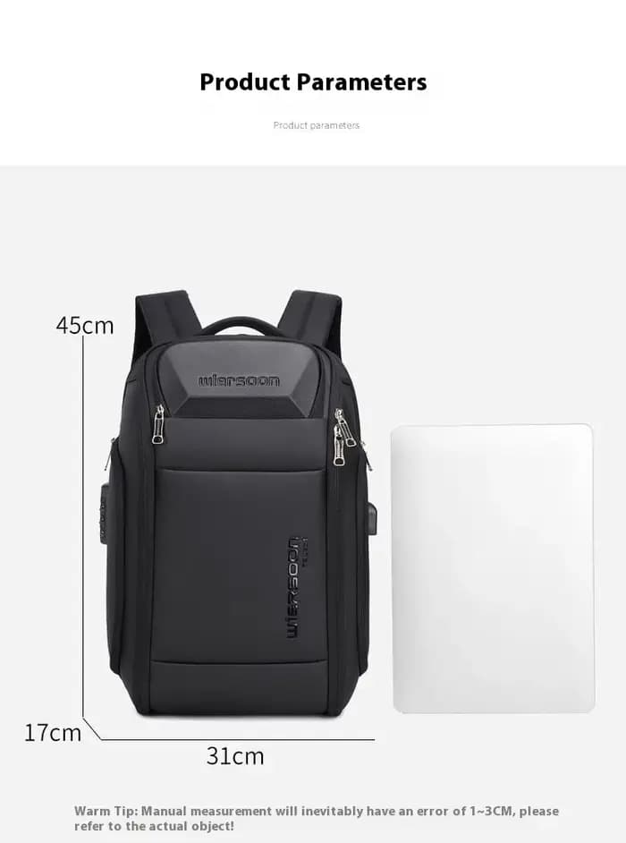 Wiersoon sac à dos d'affaires pour hommes sac à dos étanche grande capacité affaires multifonctionne