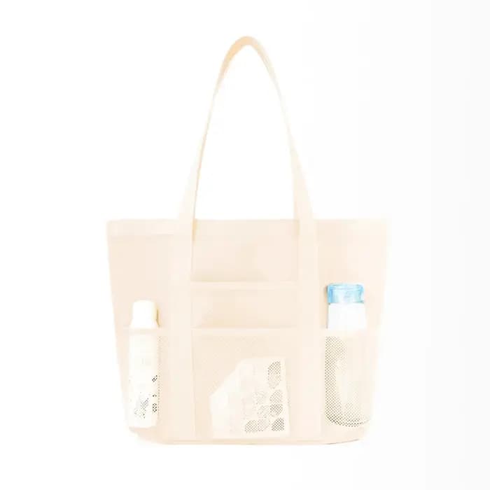 Sac de plage grande capacité en maille avec poches