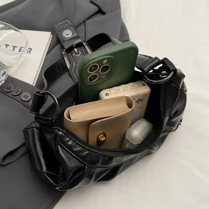 Y2K – sac à bandoulière Hobo plissé rétro pour femmes