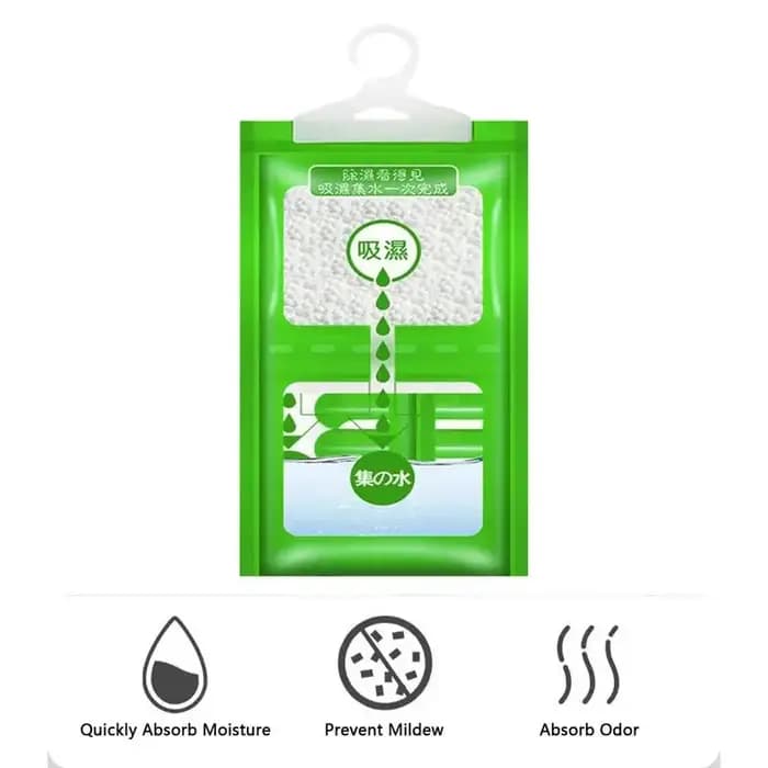 Absorbeur d'humidité sac suspendu anti-moisissure garde-robe déshumidificateur sacs sac sec