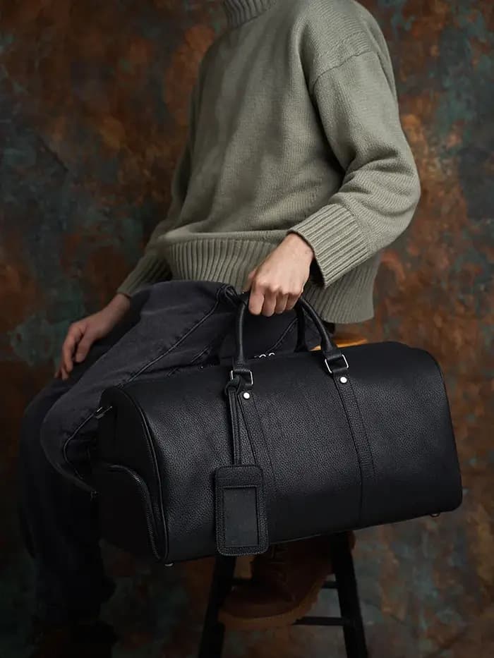 NASVA sac de week-end en cuir pour hommes et femmes bagages polochon sacs de voyage