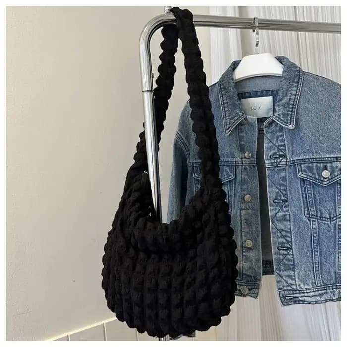 Sac à bandoulière de couleur unie, fourre-tout de grande capacité, sacs sous les bras matelassés et