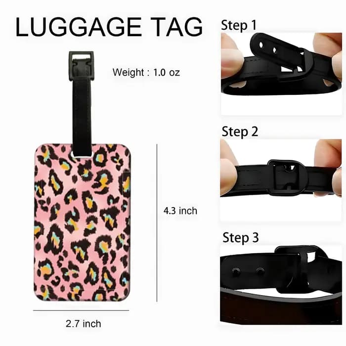 Étiquette de bagage imprimée léopard