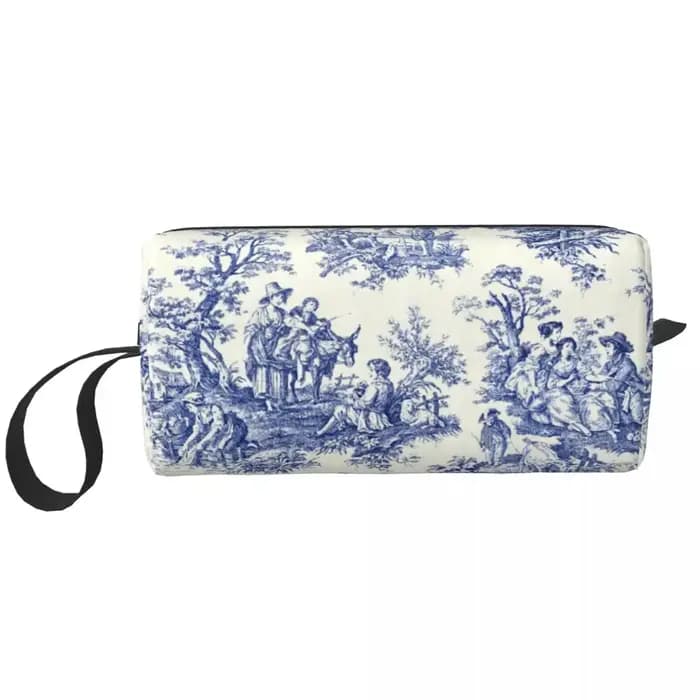Trousse de Toilette de Voyage à Motif Bleu Marine Français