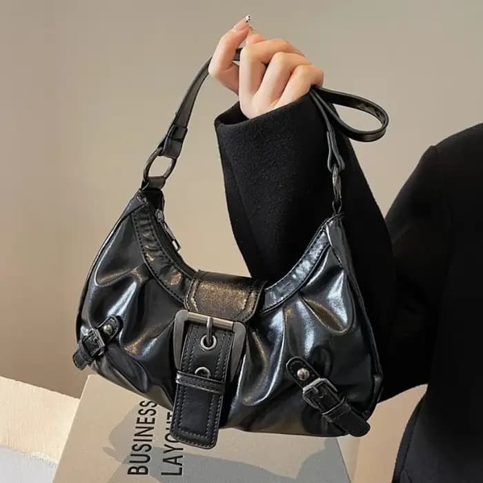 Y2K – sac à bandoulière Hobo plissé rétro pour femmes