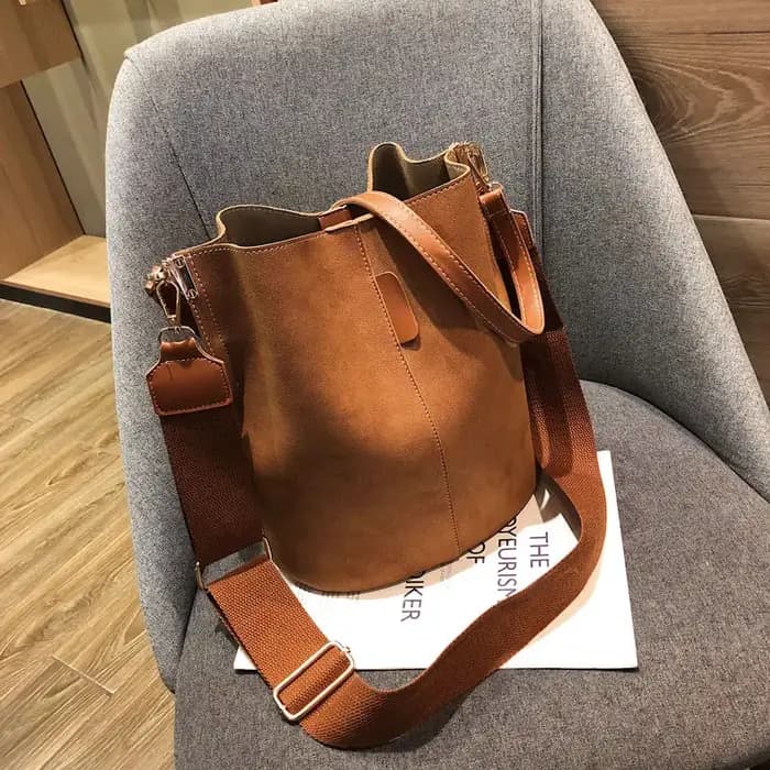 Sac à main de voyage vintage en cuir nubuck PU façon daim