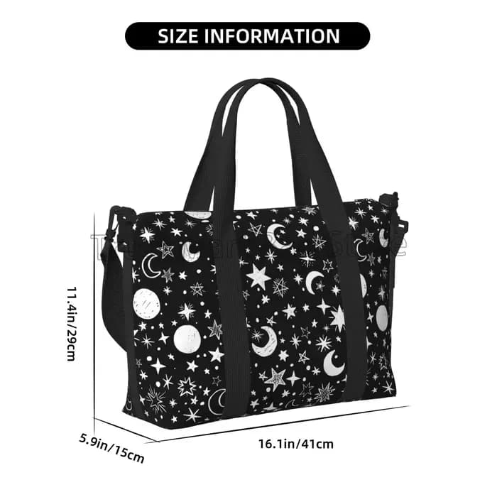Sacs polochons de voyage étoiles et lunes dessinés à la main