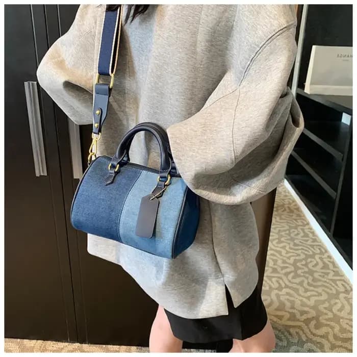 Patchwork Colorblock Mini sacs à main pour femmes Denim épaule