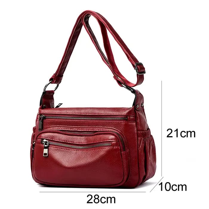 Sac à bandoulière en cuir véritable pour femmes
