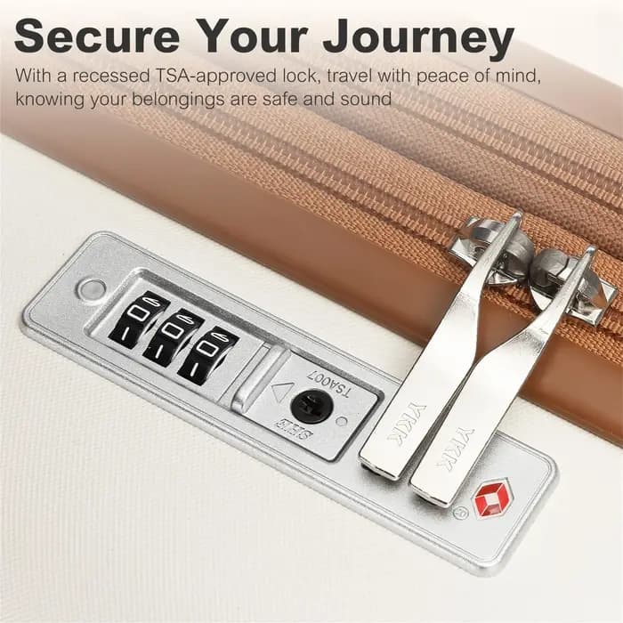 Étui rigide KONO ABS + PC à 4 roues, bagage/valise à main avec chariot à verrouillage TSA (55/65/75