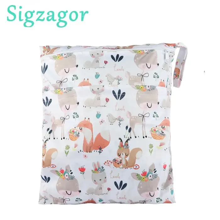Sigzagor – sac sec et humide avec deux fermetures éclair pour couches de bébé