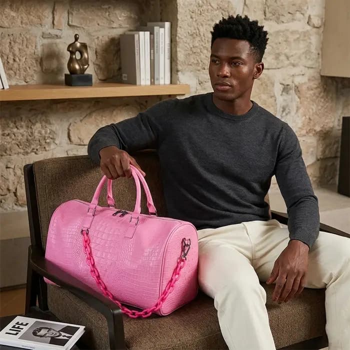 Sacs de voyage grande capacité en cuir PU motif crocodile
