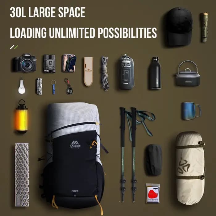 AONIJIE 30L randonnée montagne sac Pack ultraléger pour hommes femmes grande capacité Trail course Camping sac à dos sac à dos FH2530