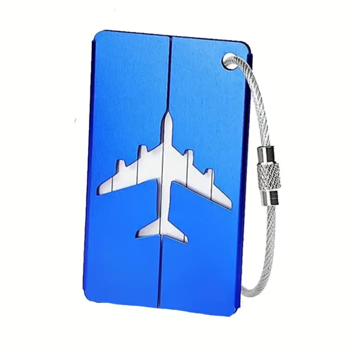 Ensemble d'étiquettes de bagage en aluminium robuste et élégant avec boucle en acier sécurisée