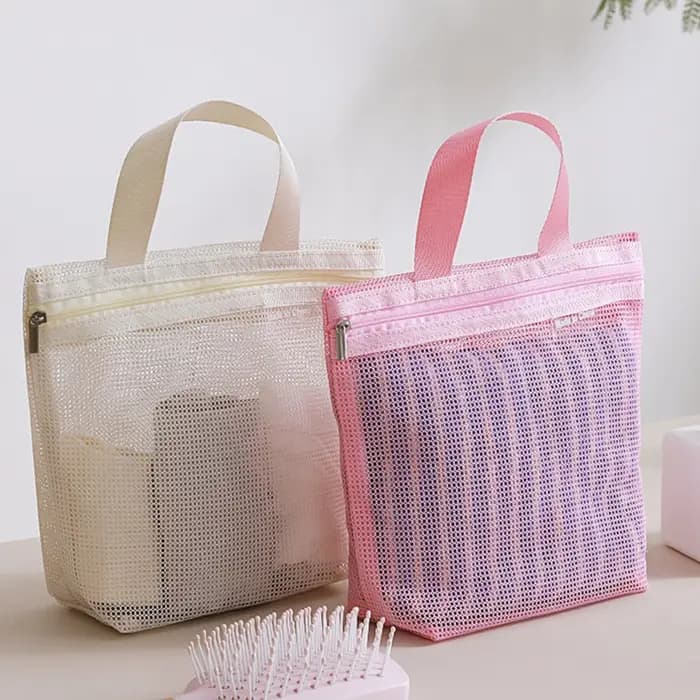 Sac de Douche en Maille avec Fermeture Éclair