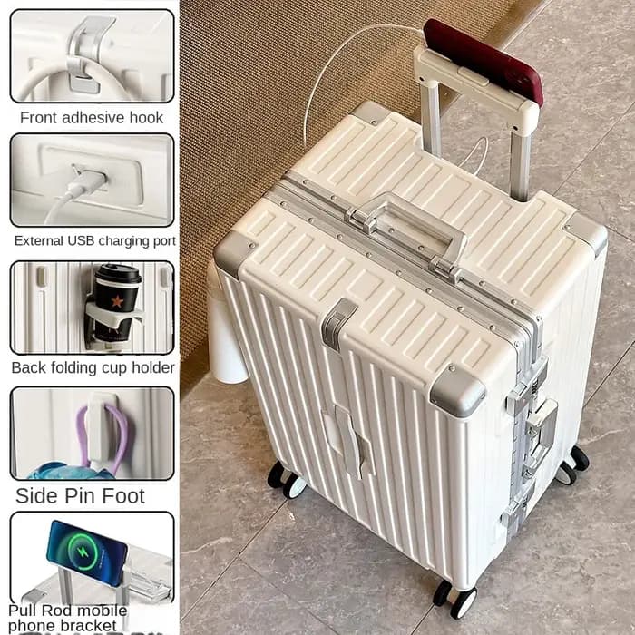 Valise grande capacité 30 pouces, robuste et durable, en ABS+PC, avec cadre en aluminium, valise à roulettes cabine 20 pouces, bagage à main
