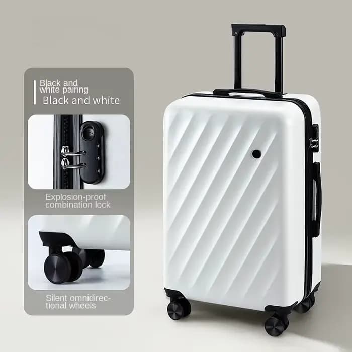 Valise à roulettes grande capacité 24 pouces avec roues multidirectionnelles silencieuses et serrure