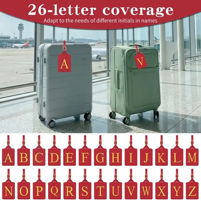 Étiquettes à bagages MIYIN 26 lettres pour valises en cuir PU