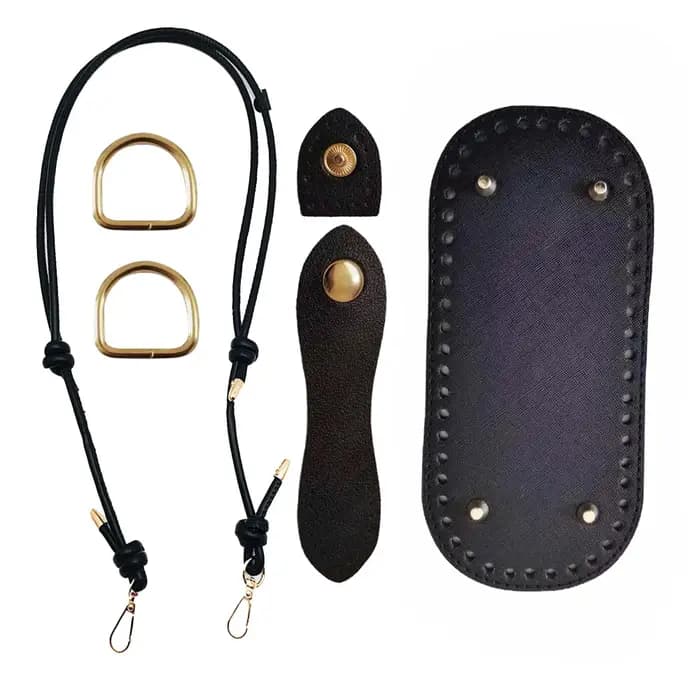 1 ensemble d'accessoires de bricolage pour sac en cuir PU multicolore à grain croisé