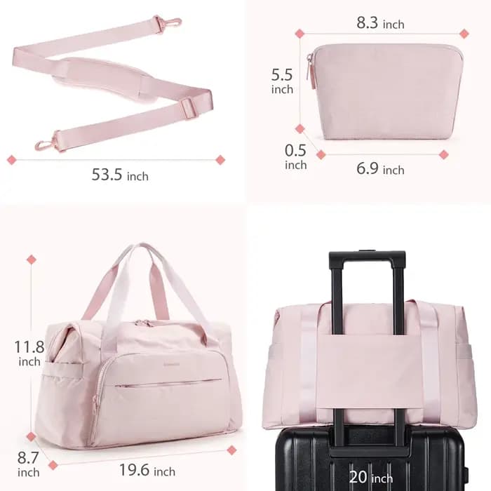 BAGSMART Sac de voyage 42L Grand sac de nuit pour week-end Sac