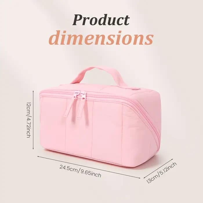 Trousse de Maquillage Portable Matelassée