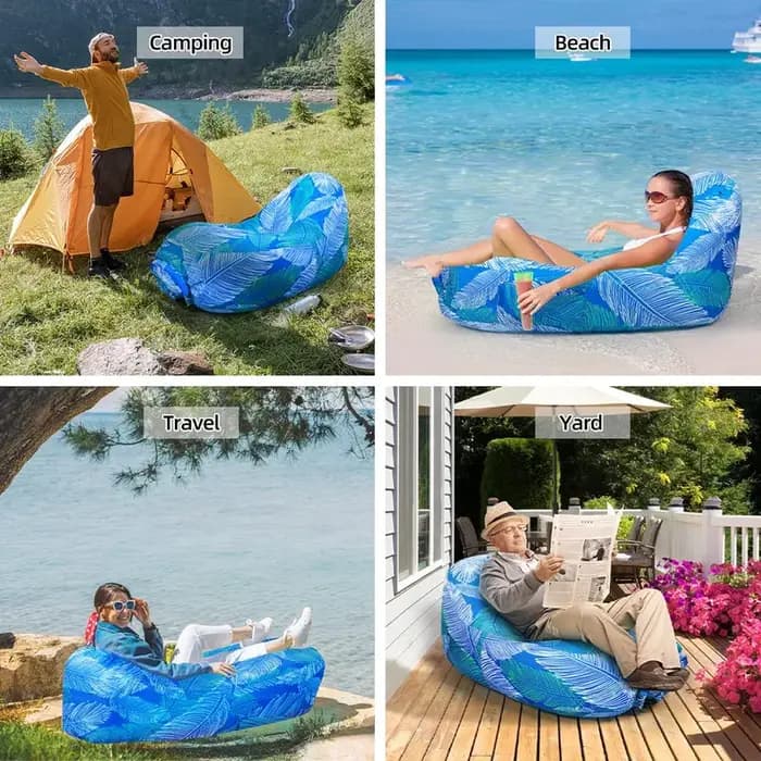 Chaise de plage en plein Air, sac de couchage de Camping à pliage rapide, canapé gonflable étanche,