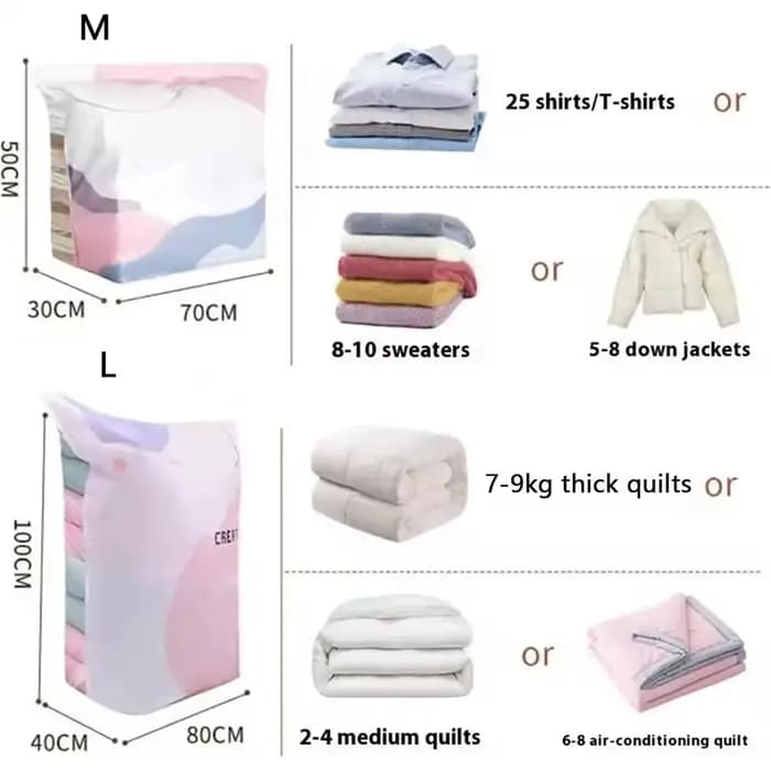 Sacs sous vide pour vêtements, portables, réutilisables, hermétiques, sacs de rangement sous vide pour vêtements, oreillers, couettes, literie