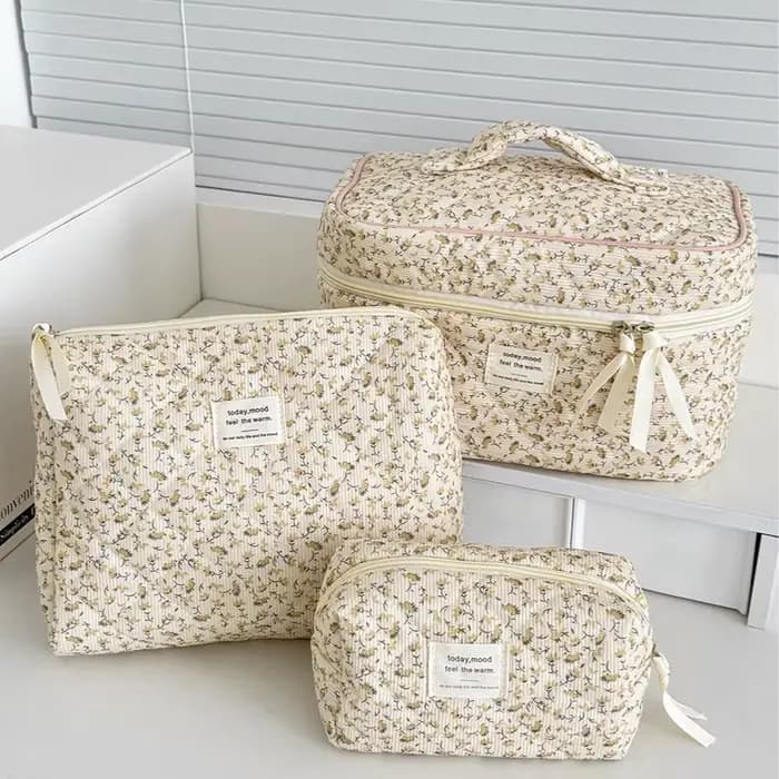 Pochette à cosmétiques Vintage pour femmes, imprimé Floral, sac à main de voyage, sac de rangement d