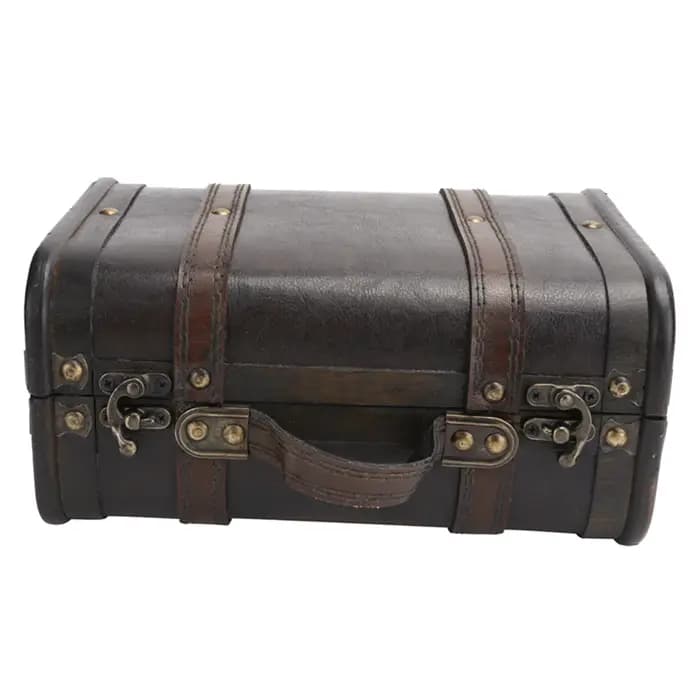 Valise de rangement en bois vintage européen