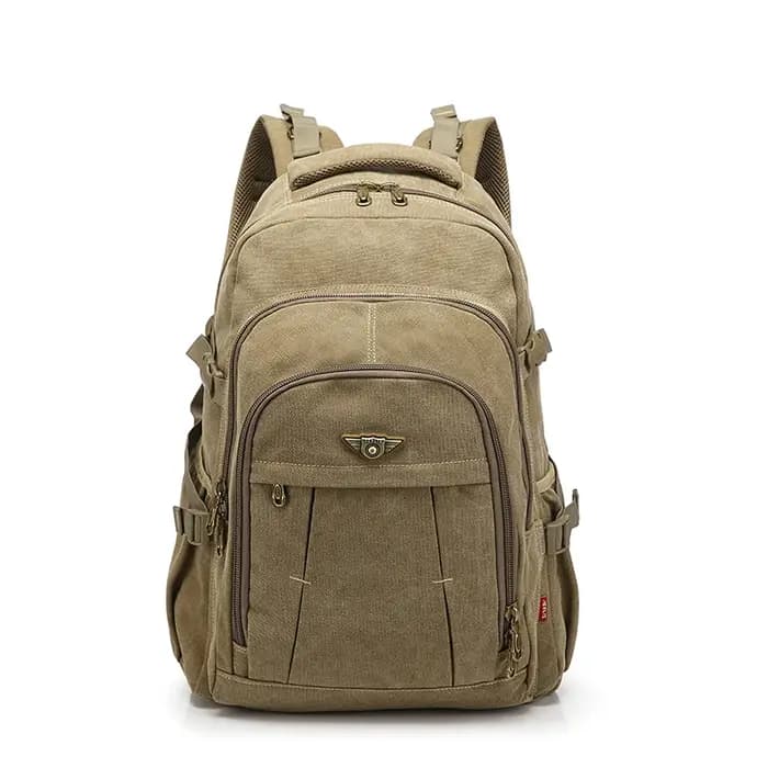 Sac à dos Vintage en toile pour ordinateur portable, 17.3/15.6 pouces, avec fermeture éclair, pour v