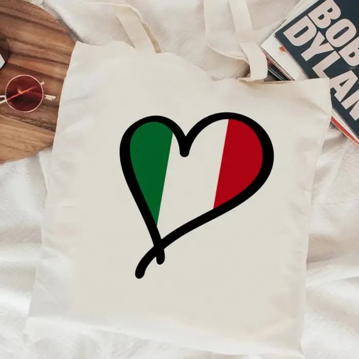 Sac fourre-tout en toile personnalisable pour courses, Italie, pour femme