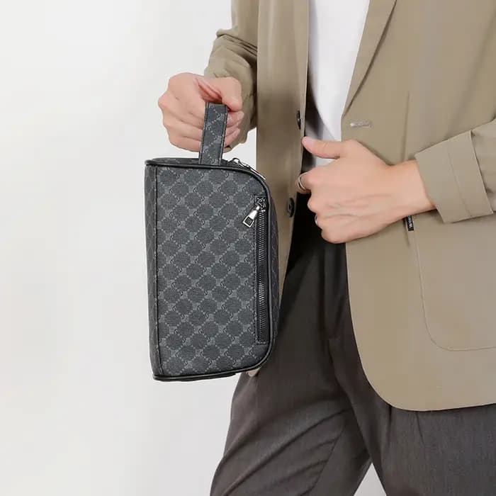 Trousse de toilette pour homme, trousse de voyage imperméable avec poignée, organiseur de cosmétiques pour les voyages d'affaires, la salle de sport, la salle de bain et l'usage quotidien