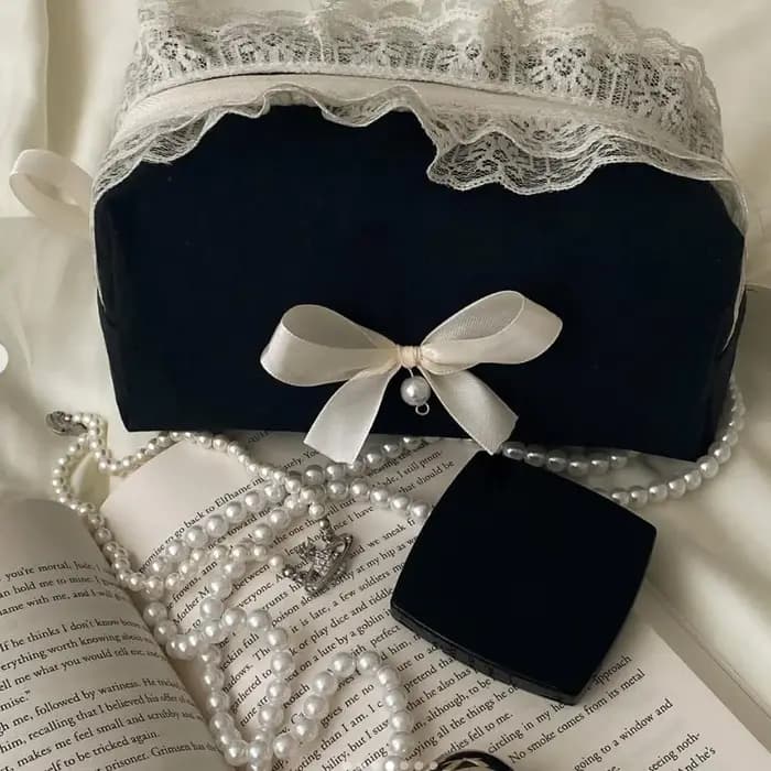 Sac à cosmétiques à nœud, trousse de toilette de grande capacité, sac de rangement Portable pour produits de cosmétiques et de soins de la peau
