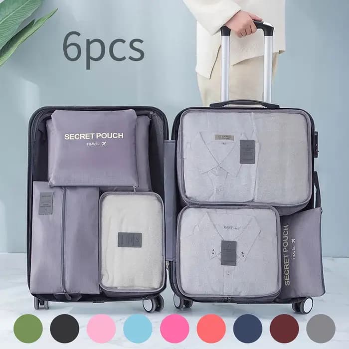 6 pièces organisateur de voyage sacs de rangement valises de voyage portables organisateur sac de voyage pour femmes organisateur de bagages vêtements chaussures sac