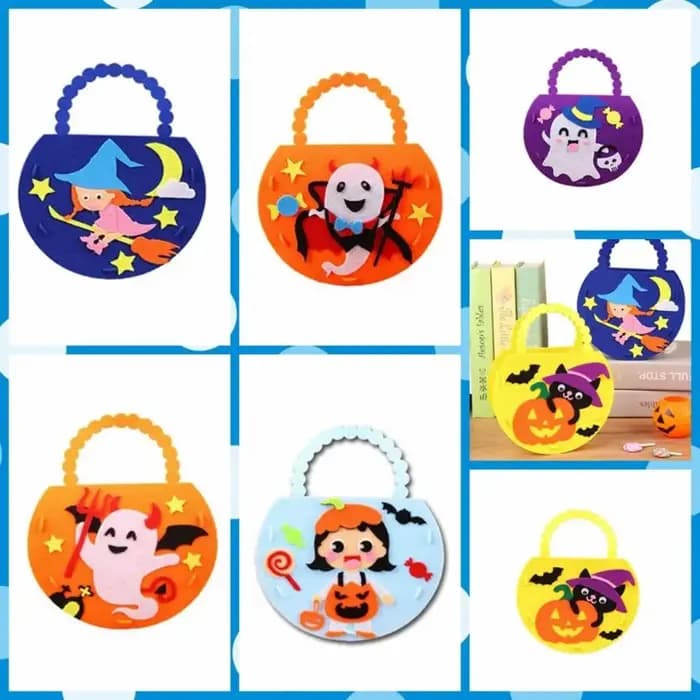 Sac à bonbons d'halloween en tissu Non tissé créatif
