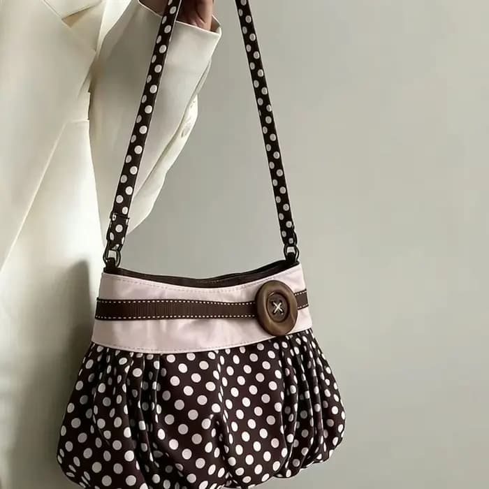 Sac fourre-tout à pois pour femme