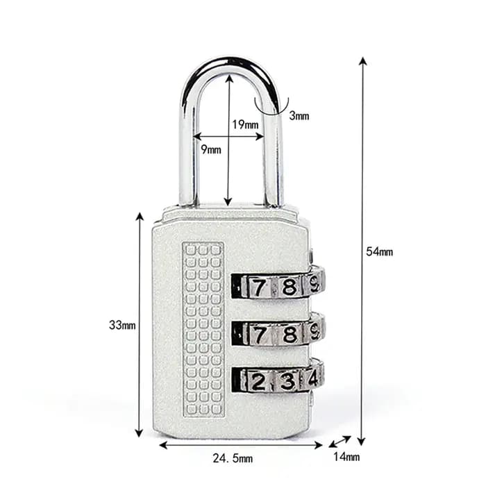 Cadenas à combinaison de chiffres à 3 chiffres