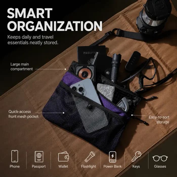 Sac à bandoulière ultraléger imperméable Ripstop