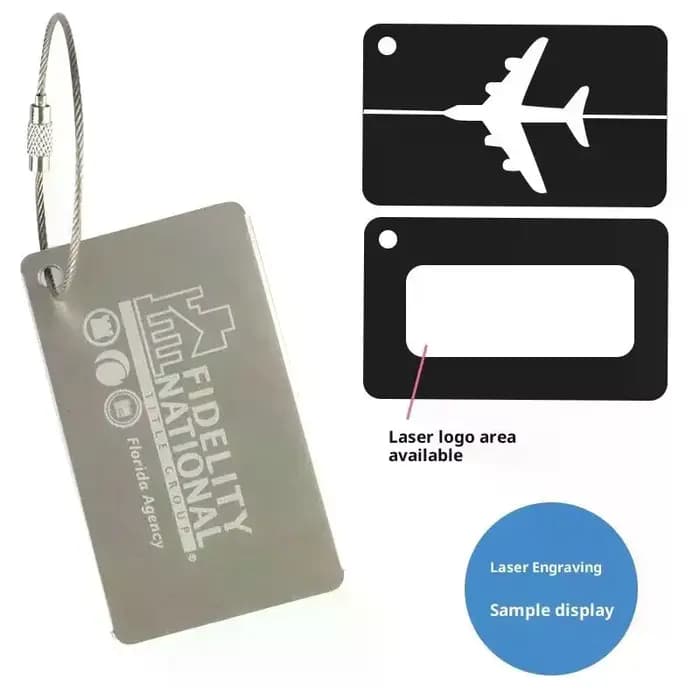 Étiquette de bagage en alliage d'aluminium pour avion