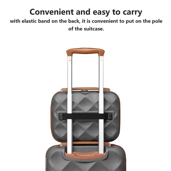 Étui de beauté pour voyageur britannique, mallette de maquillage rigide, bagage à main portable, poi