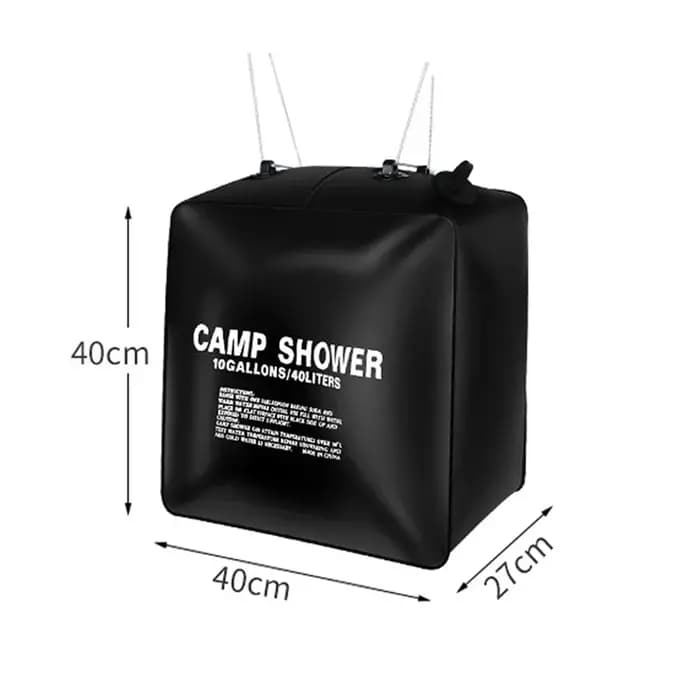 Sac de douche solaire en PVC de 40L avec tube en plastique