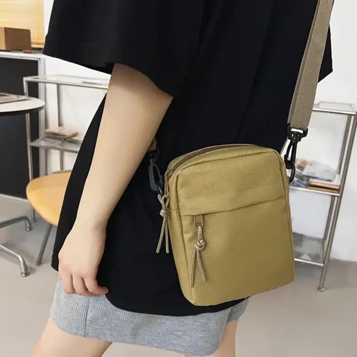Sacs à bandoulière pour hommes décontracté toile petite fermeture éclair pochette