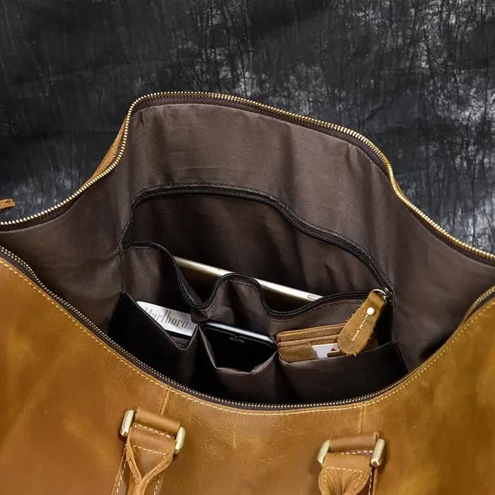 Luufan-Sac de voyage en cuir véritable pour homme